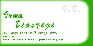 irma dioszegi business card